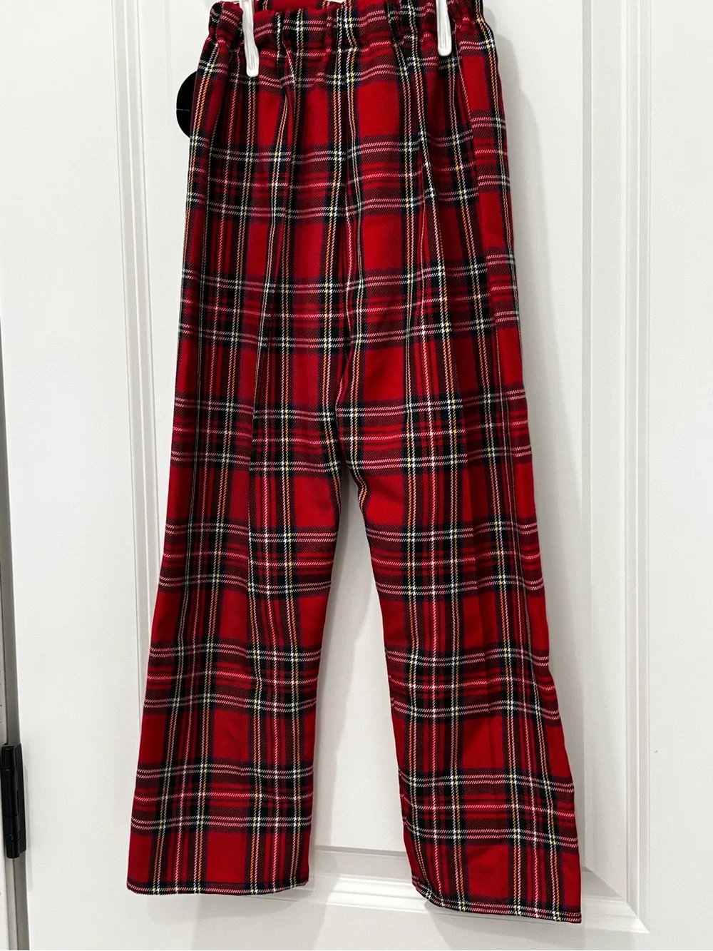 Kids Red Tartan Vest & Pants Pajama Set